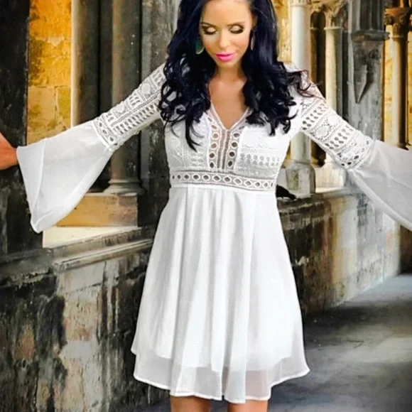 boutique | Dresses | New White Sheer Layered Custom Eyelet Dress Vintage  Victorian Wedding Airy Small | Poshmark